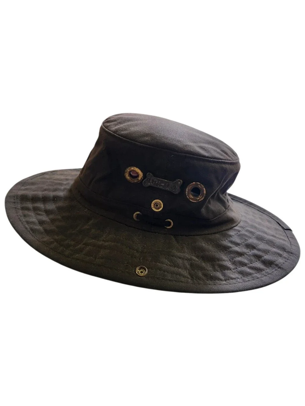 Driza-Bone Vintage Australia Oilskin Slouch Bush Hat Brown Waxed Cotton Size L